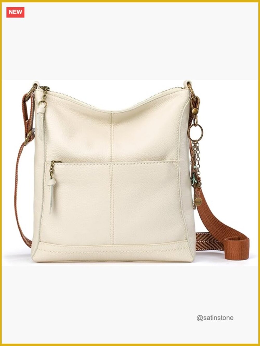 Leather Crossbody Purse with Adjustable Strap and Multiple Pockets